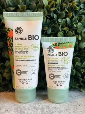 Yves Rocher FAMILLE BIO - Light Moisturizing Cream 24H & Repairing Cica Cream